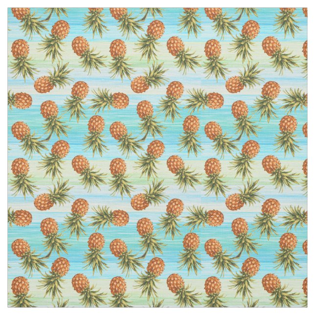 Fun Ananas Obstmuster Wasserfarbene Kunst, Dichtun Stoff (Muster)