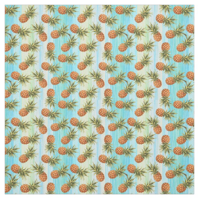 Fun Ananas Obstmuster Wasserfarbene Kunst, Dichtun Stoff (Muster)