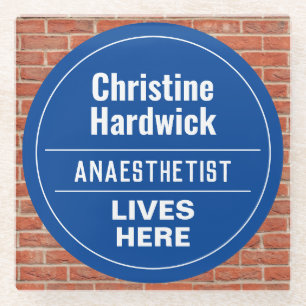 Fun Anästhesist Wall Plaque Style Glass Untersetze Glasuntersetzer