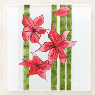 FUN AND FABULOUS POINSETTA CHRSITMAS COASTER GLASUNTERSETZER