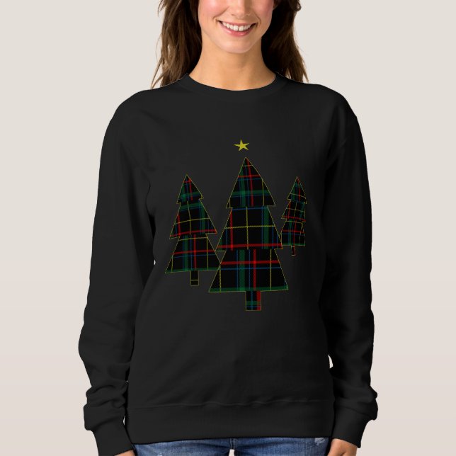 Fun and Festive Plaid Christmas Tree Holiday Sweatshirt (Vorderseite)