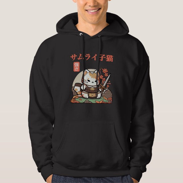Fun and Quirky Samurai Cat Graphic for Little Adve Hoodie (Vorderseite)