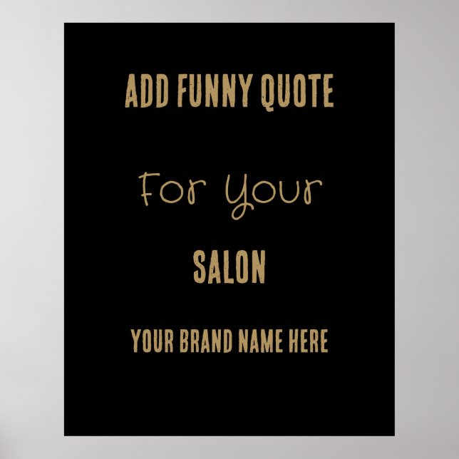 Fun-Angebot für Ihren Salon Gold Black Post Poster (Vorne)