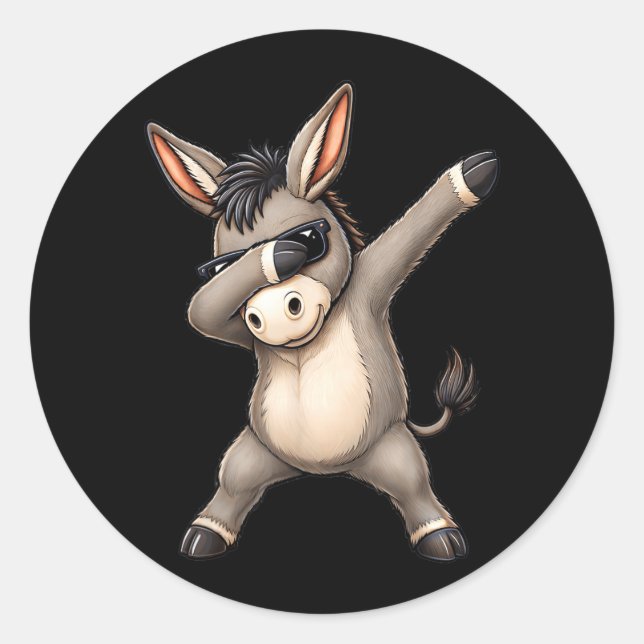 Fun Animal Dabbing Cool Stylish Dab Dance Runder Aufkleber (Vorderseite)
