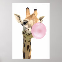 Fun Animal Design Rosa Bubblegum Blasen Giraffe