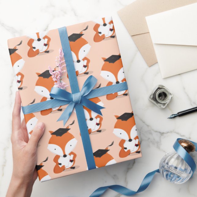 Fun Animal Fox Abschluss Geschenkpapier (Schenken)