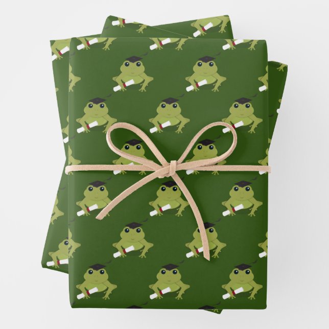 Fun Animal Frosch Abschluss Geschenkpapier Set (Beispiel)