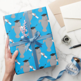 Fun Animal Manate Abschluss Geschenkpapier