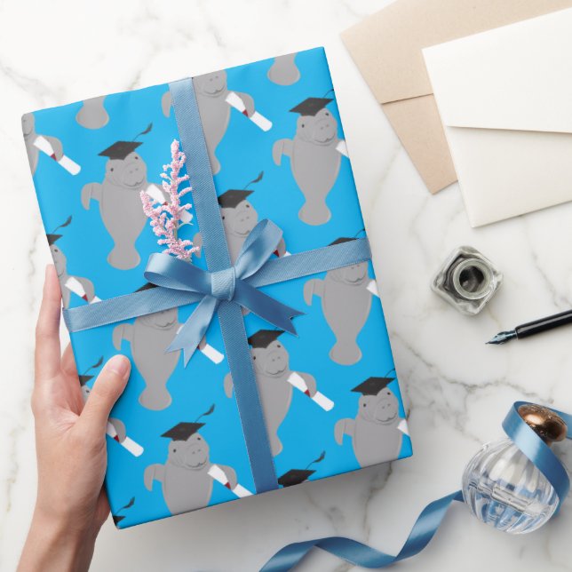 Fun Animal Manate Abschluss Geschenkpapier (Schenken)