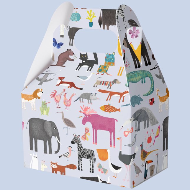 Fun Animal Menagerie Geschenkschachtel (Animal menagerie fun party favor box)