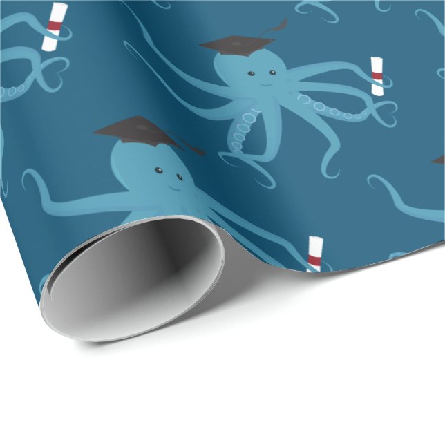 Fun Animal Octopus Abschluss Geschenkpapier (Rolleneckpunkt)