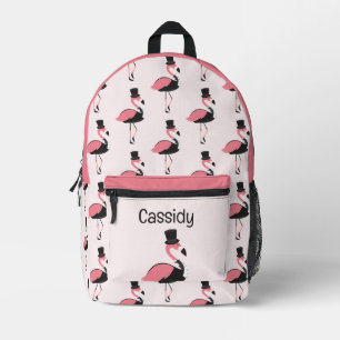 Fun Animal Tuxedo Pink Flamingo Kinder Name Bedruckter Rucksack