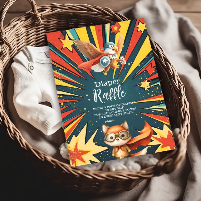 Fun Animals Superhero Kinderduschmaschine Raffle Begleitkarte (Von Creator hochgeladen)