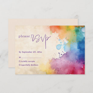 Fun Anstrich Spritzen Hochzeit rsvp Karte