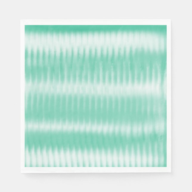 Fun Aqua Green White Gefärbte Krawatte Napkins Serviette (Vorderseite)