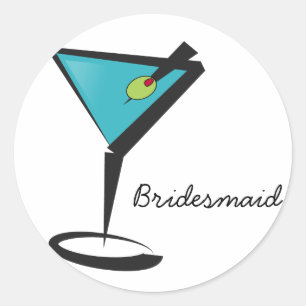 Fun Aqua Martini Runder Aufkleber