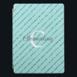Fun Aquamarin Türkis Blue Glitzer Streifen Monogra iPad Pro Hülle<br><div class="desc">Fun Aquamarin Türkis Blue Glitzer Streifen Monogramm Abdeckung mit türkisfarbenen aquamarinen Imitaten Glitzer Streifen und Platz für Ihre individuelle Monogramm und Name. Einfach mit Text, Schriftart und Farben anpassen. Erstellt von Zazzle pro Designer BK Thompson © exklusiv für Cedar und String; bitte kontaktieren Sie uns, wenn Sie Hilfe benötigen, Fragen...</div>