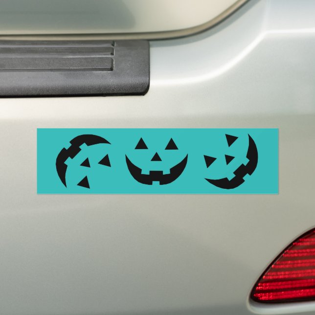 Fun aquamarine Kürbislaterne Kürbisgesicht Hallowe Autoaufkleber (Auf Auto)