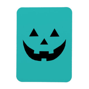 Fun aquamarine Kürbislaterne Kürbisgesicht Hallowe Magnet