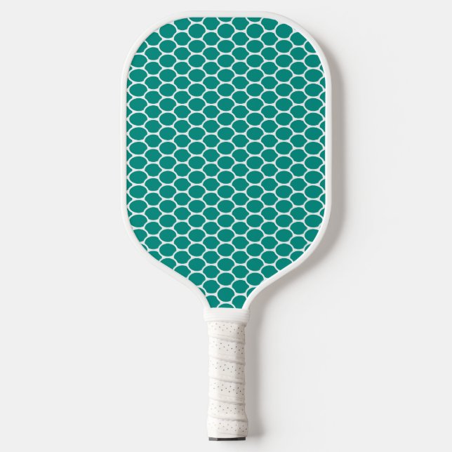 Fun Aquamarines Oval Honeycomb Muster Pickleball Schläger (Vorderseite)
