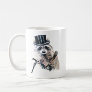 Fun Aquarellfarbe Raccoon Kaffeetasse