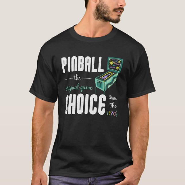 Fun Arcade Game Graphic Retro Coin Operated Pinbal T-Shirt (Vorderseite)