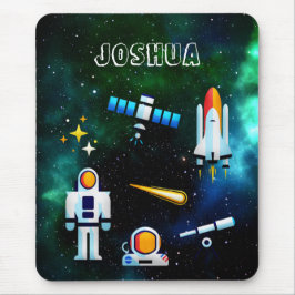 Fun Astronaut Collage Kosmic Personalisiert Mousepad