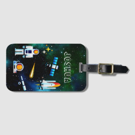 Fun Astronaut Collage Personalisiert Gepäckanhänger