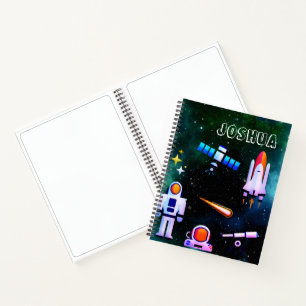 Fun Astronaut Collage Personalisiert Sketch Notizbuch
