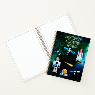 Fun Astronaut Collage Sketch Notebook Notizbuch