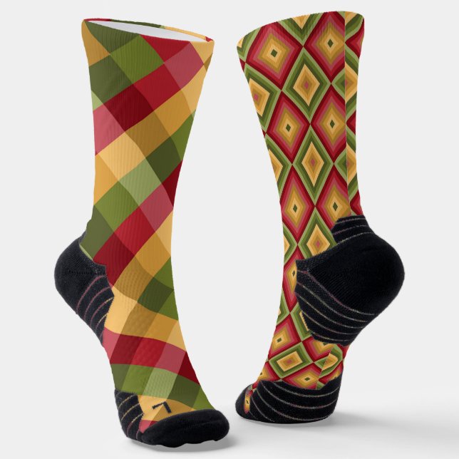 Fun Athletic Socks, funky farbenfroh, schlecht abg Socken (Gewinkelt)