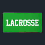 Fun Athletic White LACROSSE Text On Bright Green Schreibtischunterlage<br><div class="desc">This sporty bold design features white athletic LACROSSE text against bright green background.  The colors and text in this design can be personalized.</div>