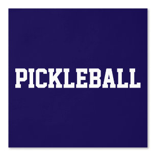 Fun Athletic White PICKLEBALL Text auf Navy Blue Tapete