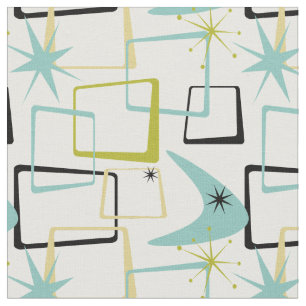 Fun Atomares Stars & Boomerang Mitte des Jahrhunde Stoff