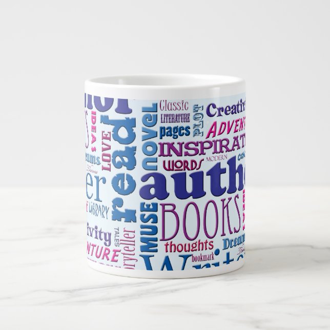 Fun Authors Muster Jumbo-Tasse (Vorderseite)