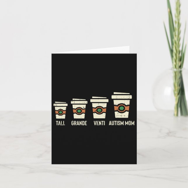 Fun Autismus Mama Kaffeebewusstsein Mütter Tag Karte (Vorderseite)