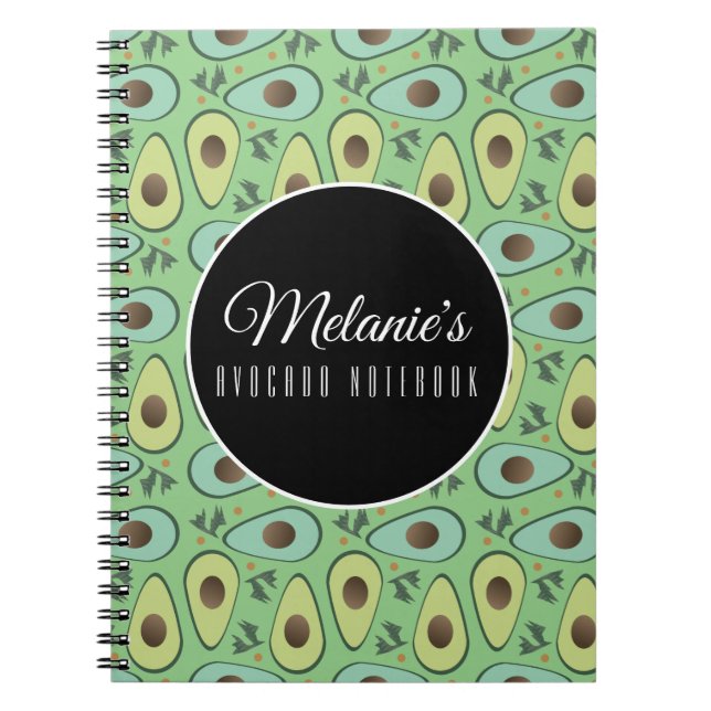 Fun Avocado Cilantro Salad Muster Notizblock (Vorderseite)
