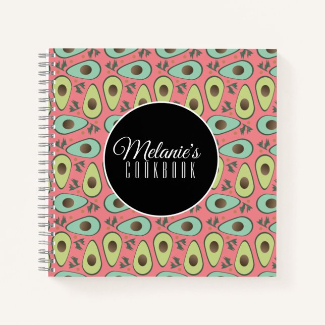 Fun Avocado Cilantro Salad Muster Notizbuch (Vorderseite)