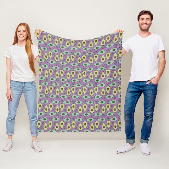 Fun Avocado Halbgrün Muster Fleecedecke (Beispiel)