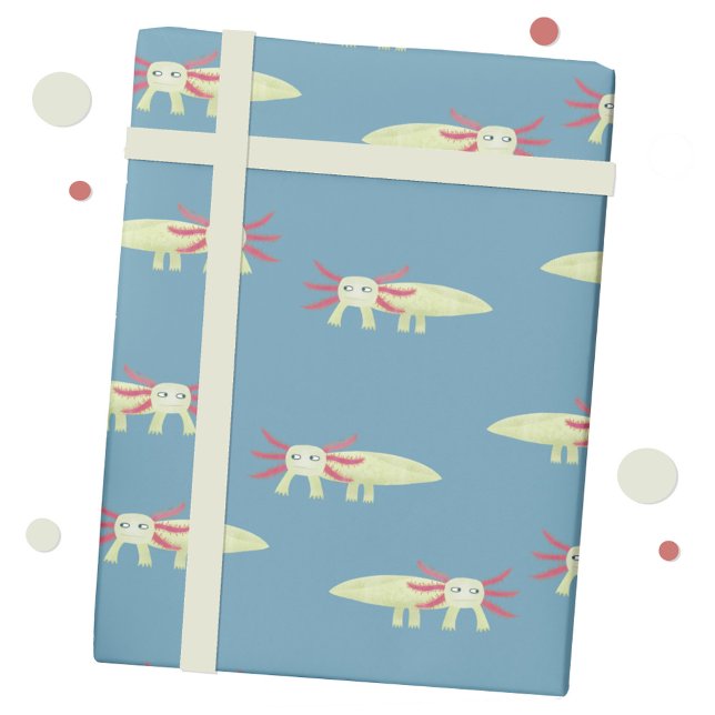 Fun Axolotl Geschenkpapier (Fun axolotl salamander gift wrap roll)