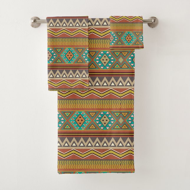 Fun Aztec Muster Nummer drei Handtuch Set (Insitu)