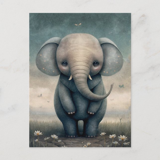Fun Baby Elephant Postcard Postkarte (Vorderseite)