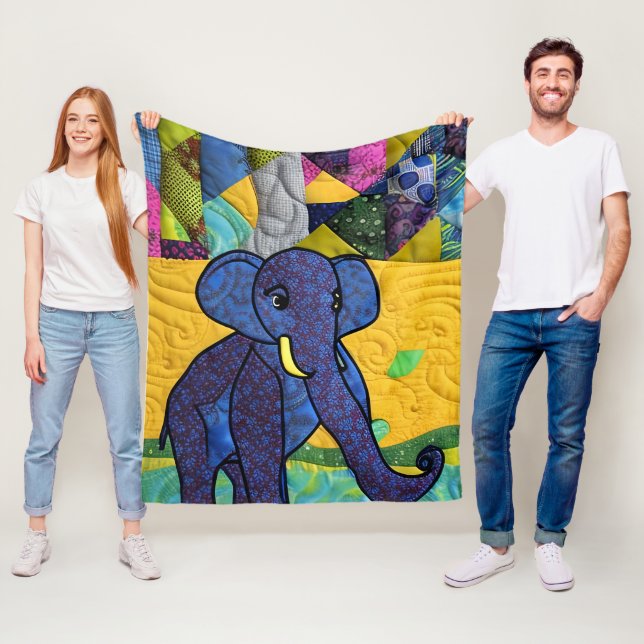 Fun Baby Elephant - quillike Design Fleecedecke (Beispiel)