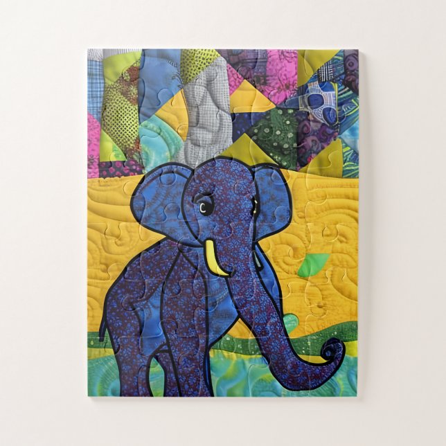Fun Baby Elephant - quillike Design Puzzle (Vertikal)