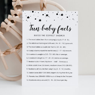 Fun Baby Facts Game with Answers Baby Shower Card Einladung