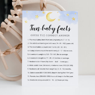 Fun Baby Facts Game with Answers Baby Shower Card Einladung