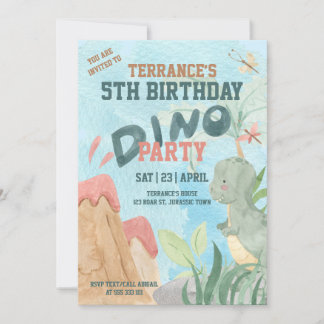Fun Baby Tiranosaurios Rex Dino Party Einladung