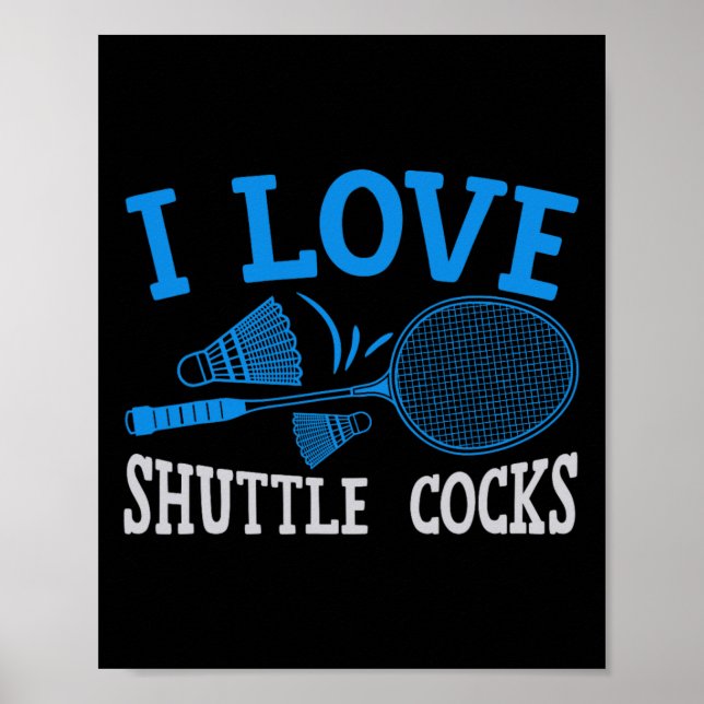 Fun Badminton Player Match Game Joke 1 Poster (Vorne)