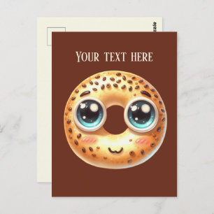 Fun Bagel Liebhaber fügen Text Postkarte