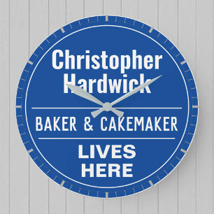 Fun Baker & Cake Maker Wall Plaque Stil Große Wanduhr